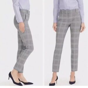 J Crew 365 Cameron Stretch Trouser Dress Pants Glen Plaid Print Gray